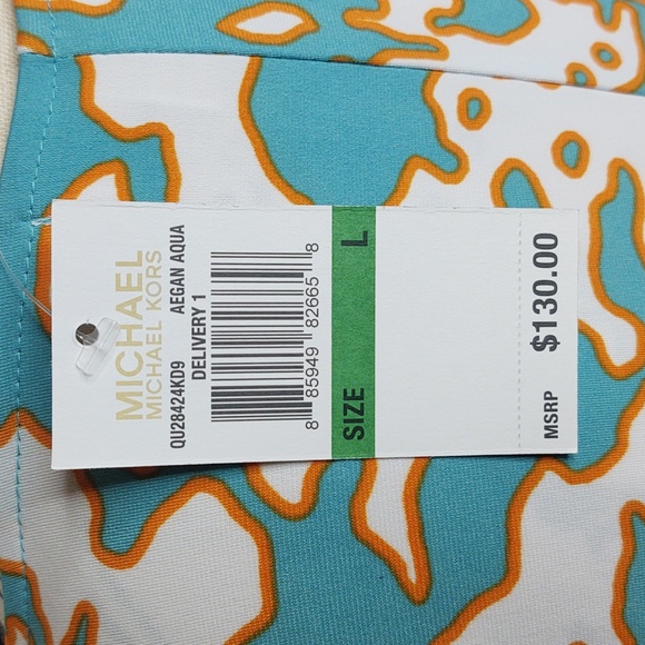 MICHAEL🌊Michael Kors Aegean Aqua Sheath Dress, size Large, 🆕 - Picture 6 of 11